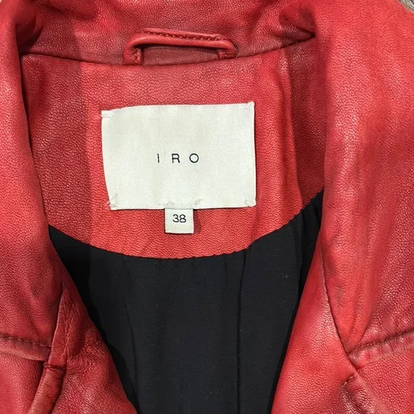 Red Ashville Lamb Leather Biker Jacket size 38 (size 6) - Picture 2 of 9